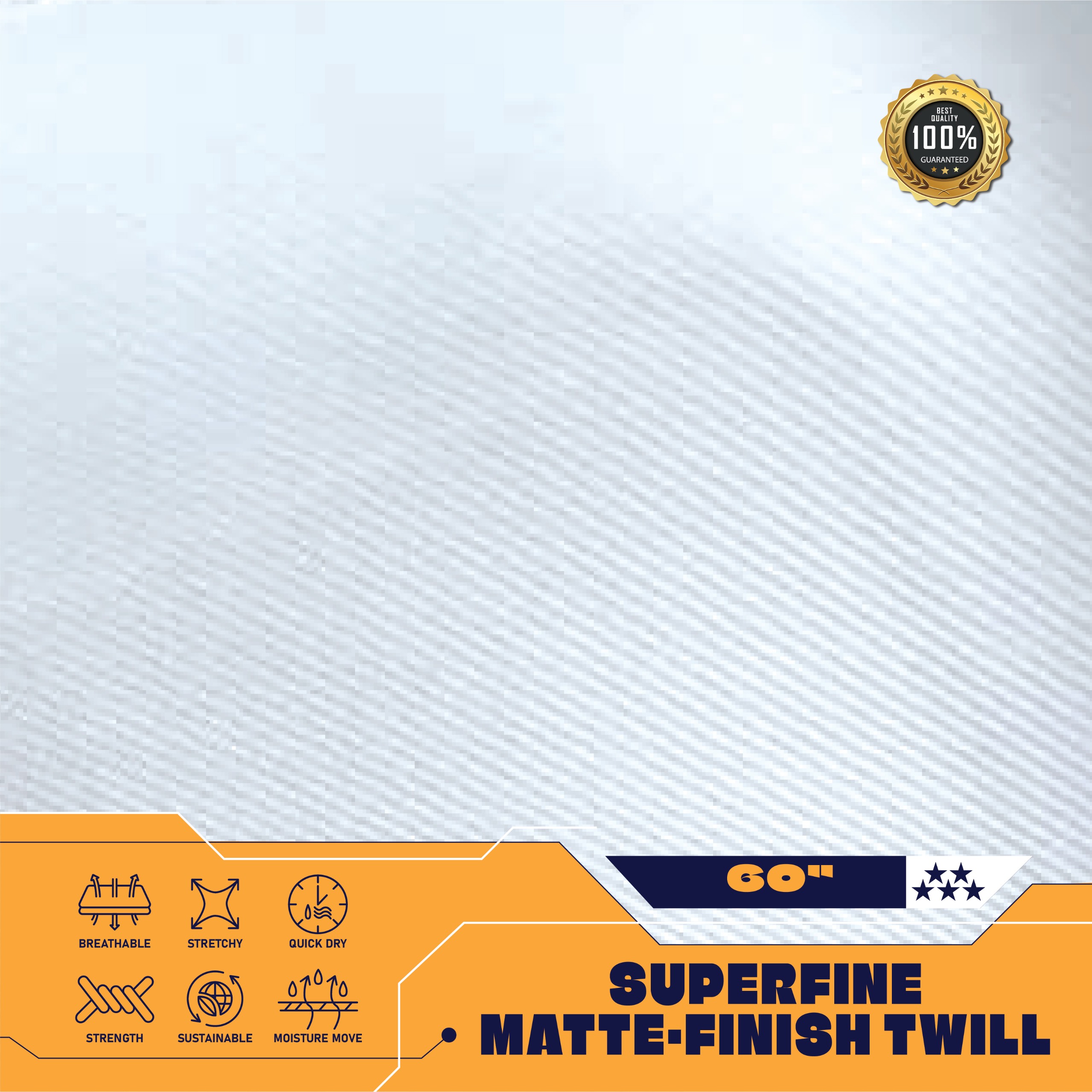 Superfine Matte-Finish Twill 60